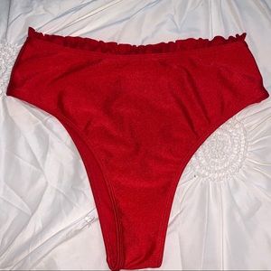 Express Red High Waisted Bikini Bottom